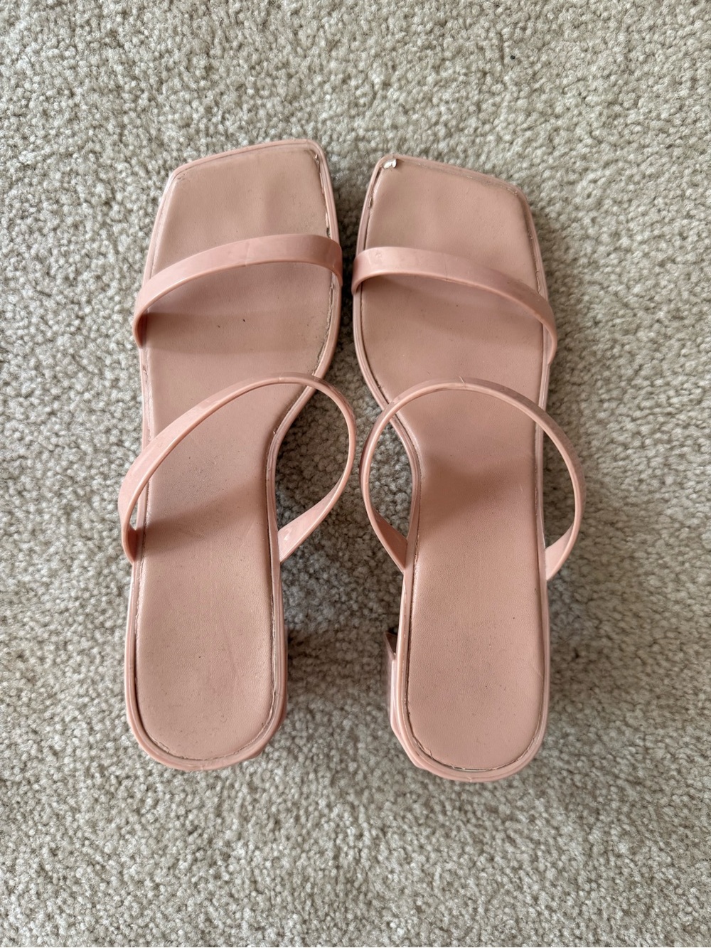 Jeffrey Campbell Blush Pink Square-Toe Strappy Heels